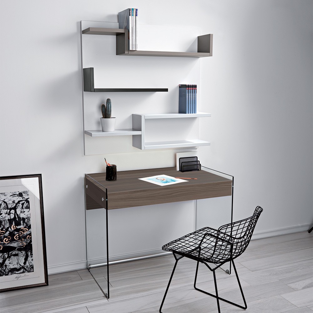 Scrittoio vetro legno Mydesk - Pezzani Home - Sforza Arredi