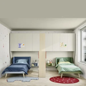 Cameretta a ponte letti con testata imbottita Nuk di Nidi 01 1000x 1000