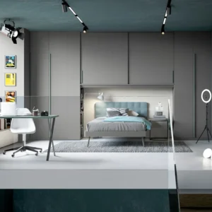 Cameretta con armadio a ponte scorrevole e Tender letto 120 cm, Cityline 01 1000x 1000