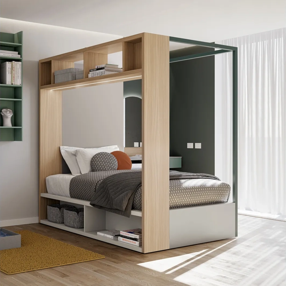 Letto a baldacchino e cameretta con armadio scorrevole Beam Cityline 01 1000x 1000