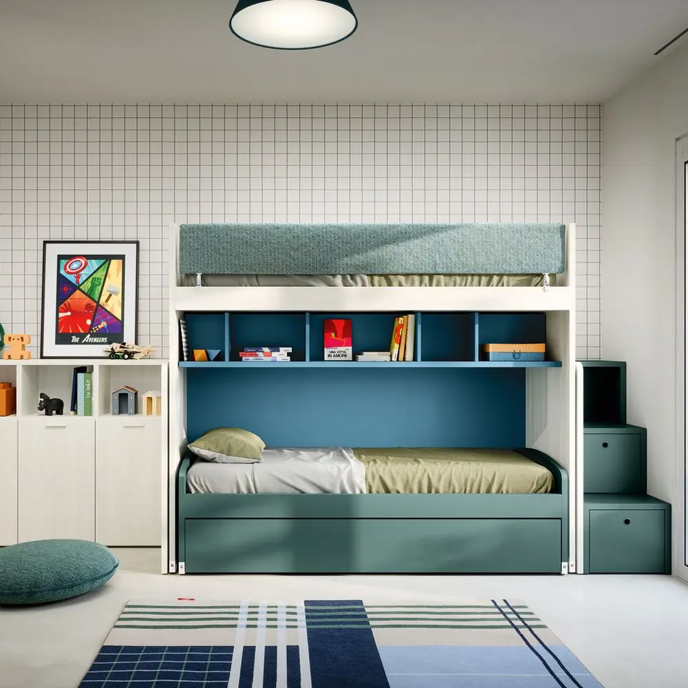 Letto a castello scorrevole SLOT di Nidi Cameretta completa e funzionale 01 1000x 1000