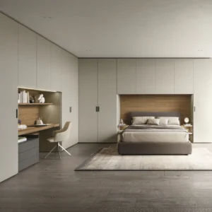Armadio ponte con letto matrimoniale Liscia Sangiacomo eleganza e efficienza su misura 01 1000x 1000