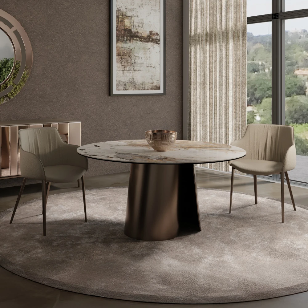 Tavolo tondo in ceramica Fusion di Zamagna Italia 01 1000x 1000