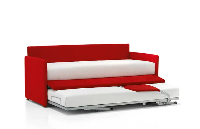 letto estraibile con rete estraibile a doghe automatica Maya Twils 700x 450