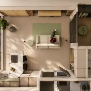Progetto di come arredare monolocale 36 mq su misura Sforza arredamenti